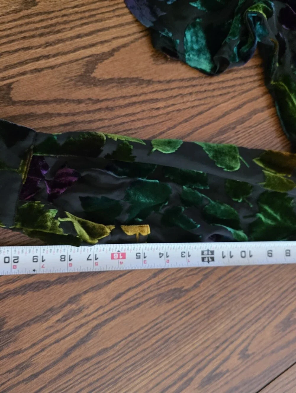 Vintage Burnout Velvet Blouse Tank Set Sheer Jewel Tone Leaves Whimsigoth Large